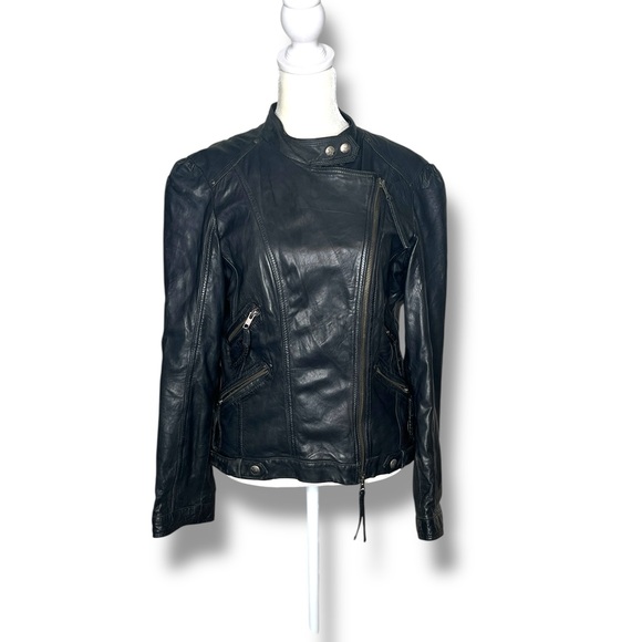 Y2K Aqua Leather moto girly Jacket Size Medium A32
